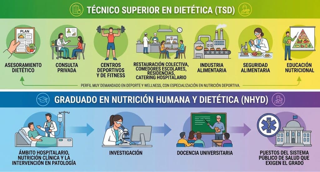 TSD vs NHYD: ¿grado superior en Dietética o carrera de Nutrición? 1 TSD vs NHYD